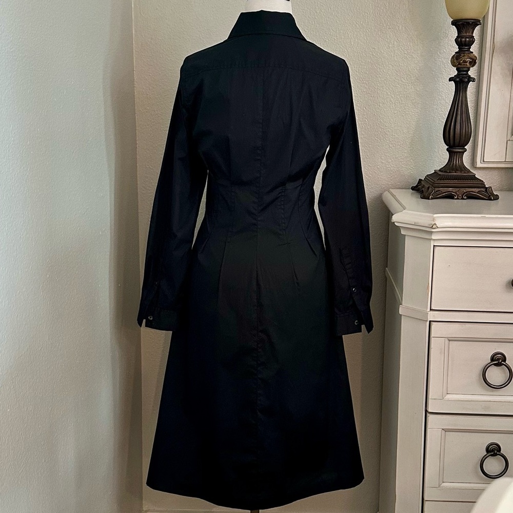 Untuckit Milan Stretch Cotton Button Up Dress‎ Black Office Travel Casual Size 6 - Picture 4 of 16